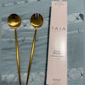 Taja Collection Gold Salad Servers new in box!
